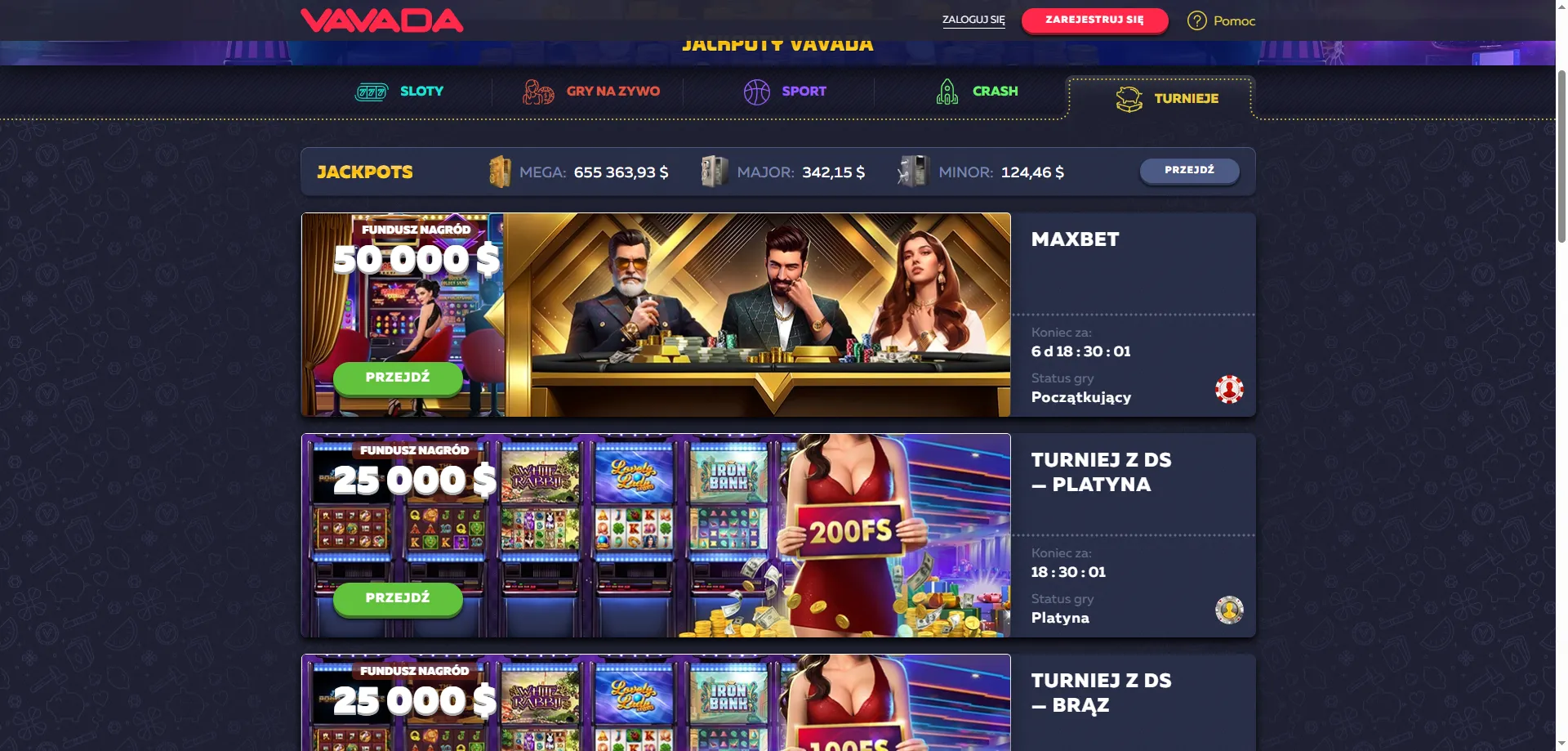 Vavada Casino bonus powitalny 100% do 5000 PLN i 100 free spin&oacute;w